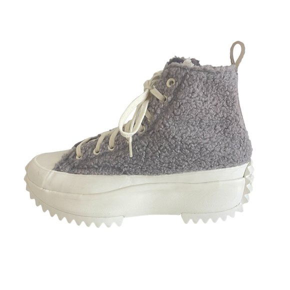 Converse Run Star Faux Shearling Hike Platform Sneaker, Size M 7/W 8.5 WORN ONCE - Picture 5 of 10